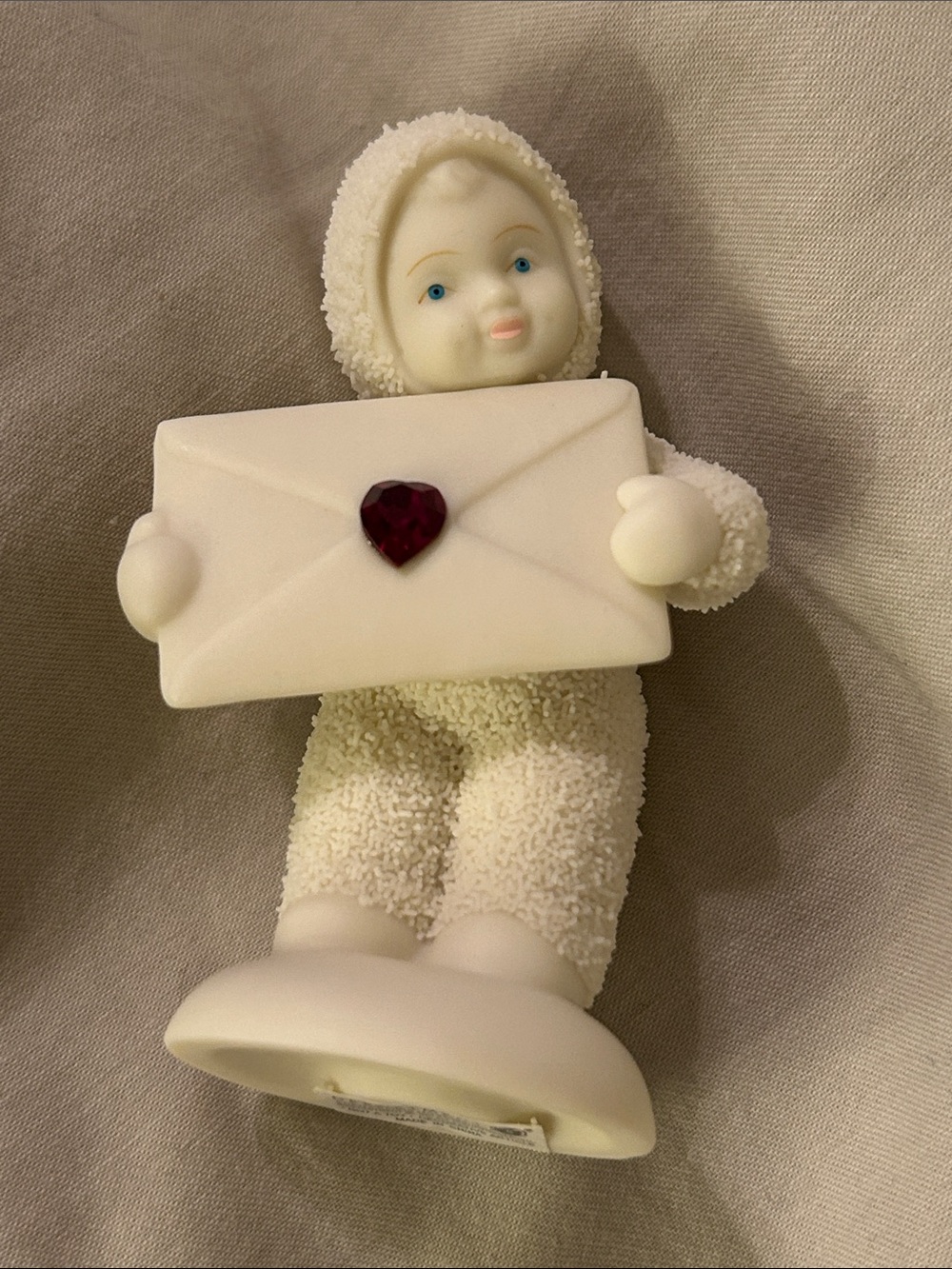 Department 56 Snowbabies "Extra Special Delivery" January Garnet birthstone